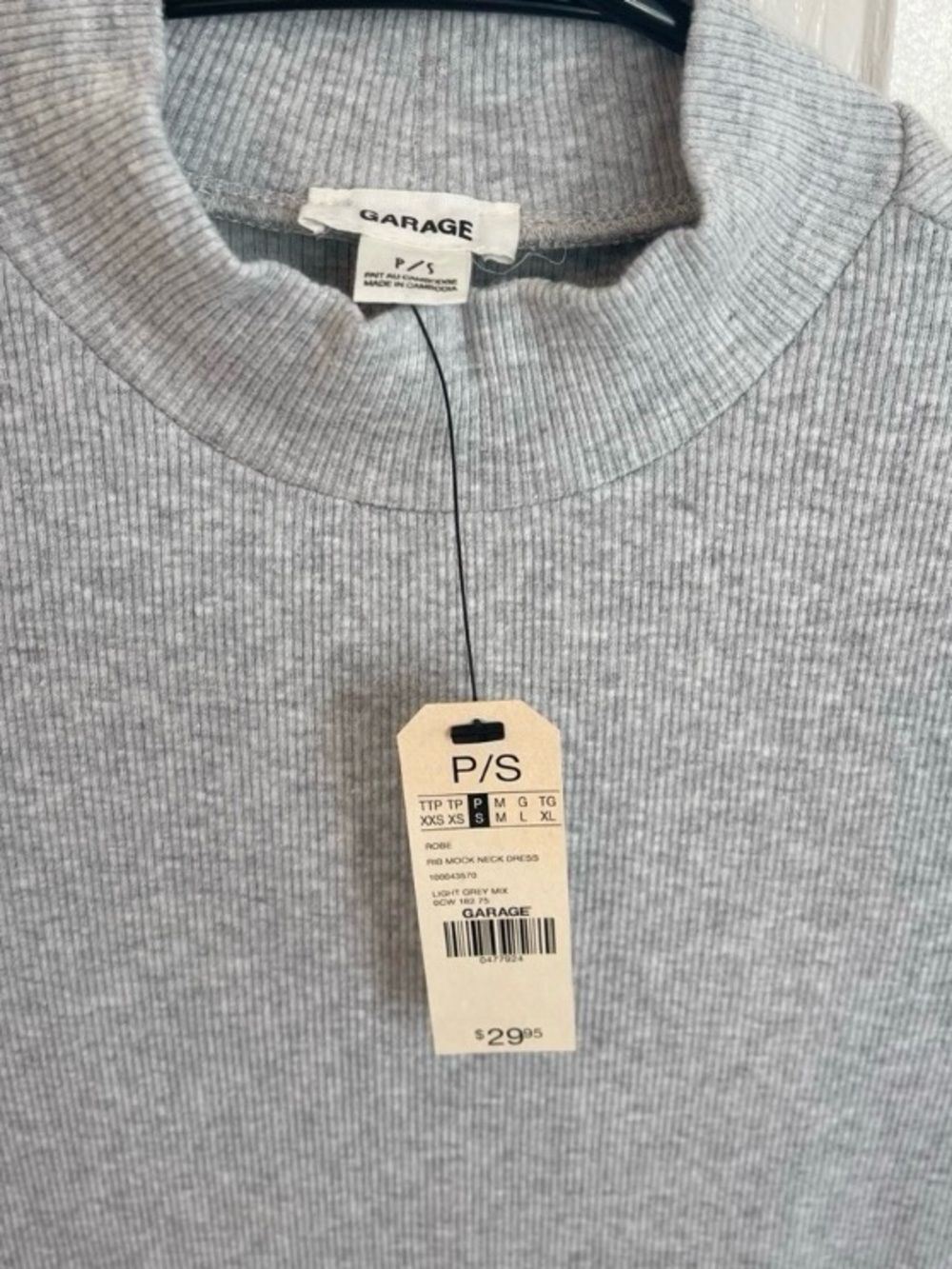 Garage Grey Short Sleeve Mock Neck Knit Midi Dress - Picture 2 of 5